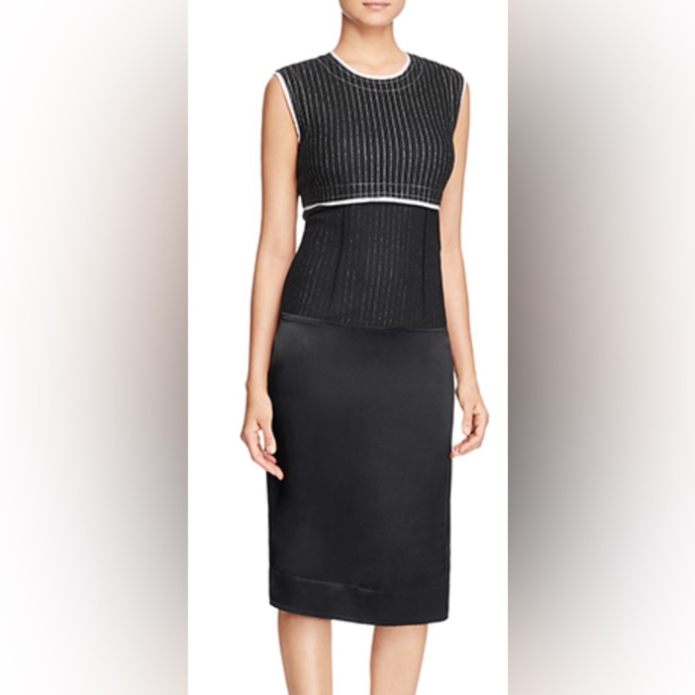DKNY Black and White Striped Top Dress